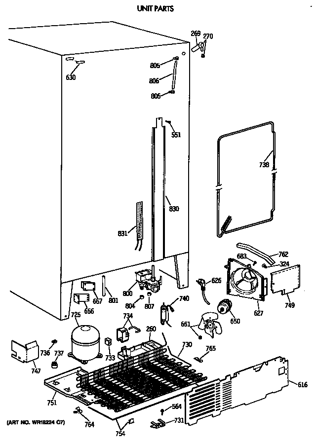 GE TFZ24PRXABB unit parts diagram