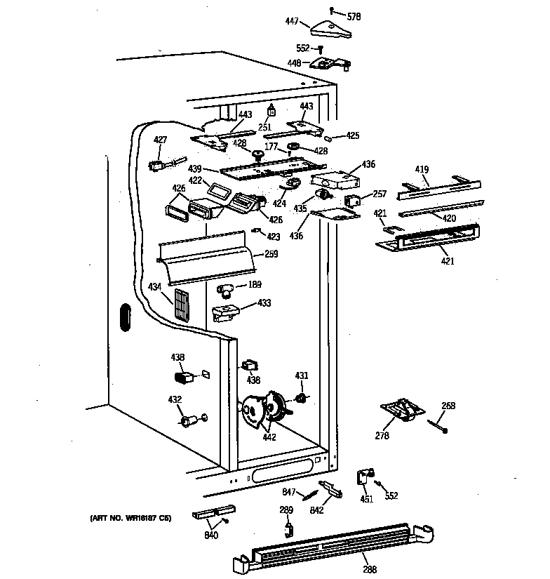 GE TPX24BIYABB fresh food section diagram