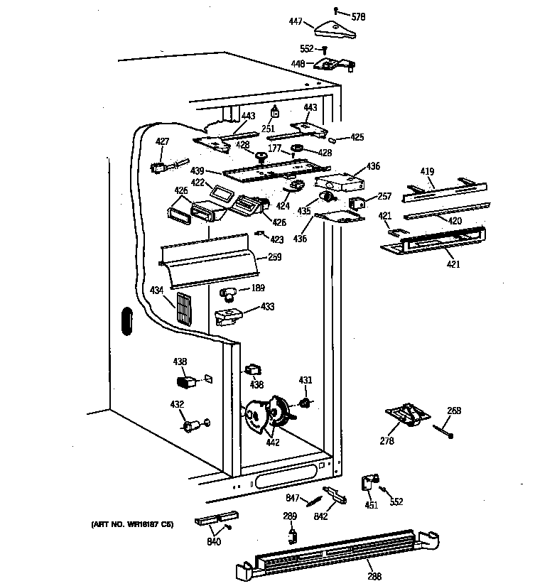 GE TPX24SIYABS fresh food section diagram