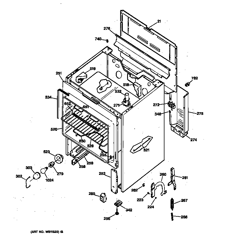 GE JBS27WW1 body parts diagram