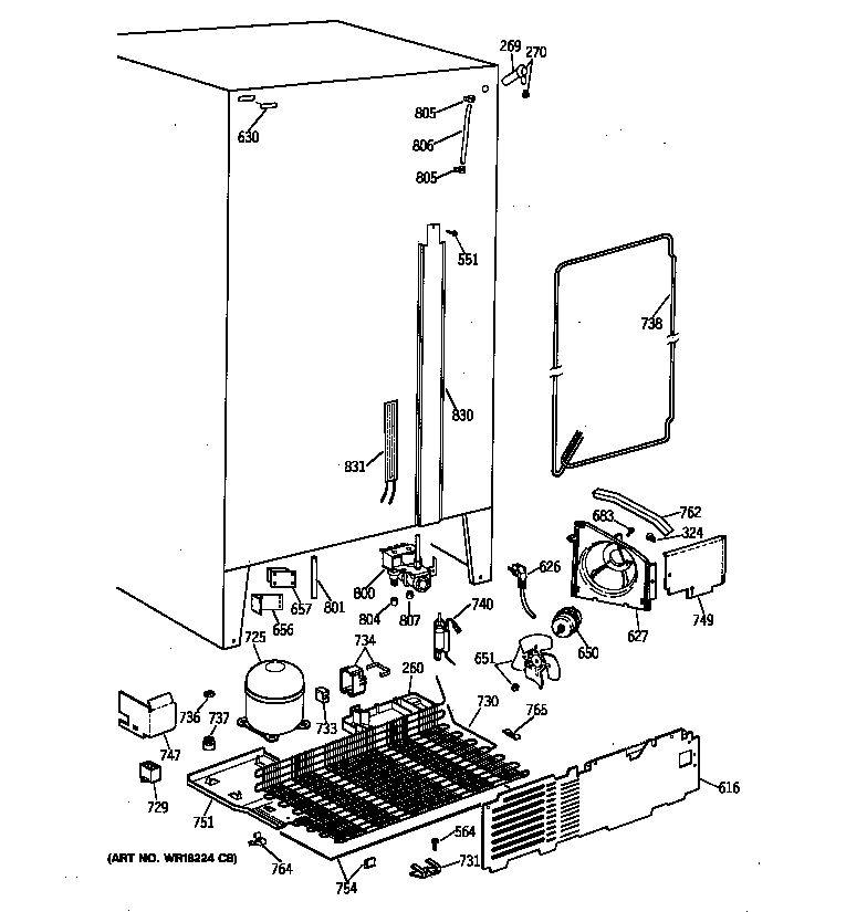 GE TFG24PEXCWH unit parts diagram