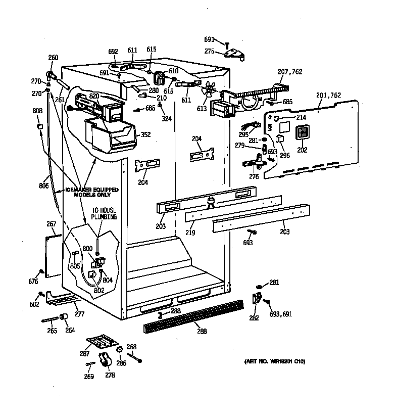 GE TBX21JAXFRAA cabinet parts diagram