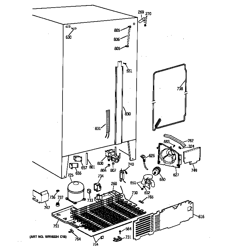 GE TFZ24PRXCWW unit parts diagram