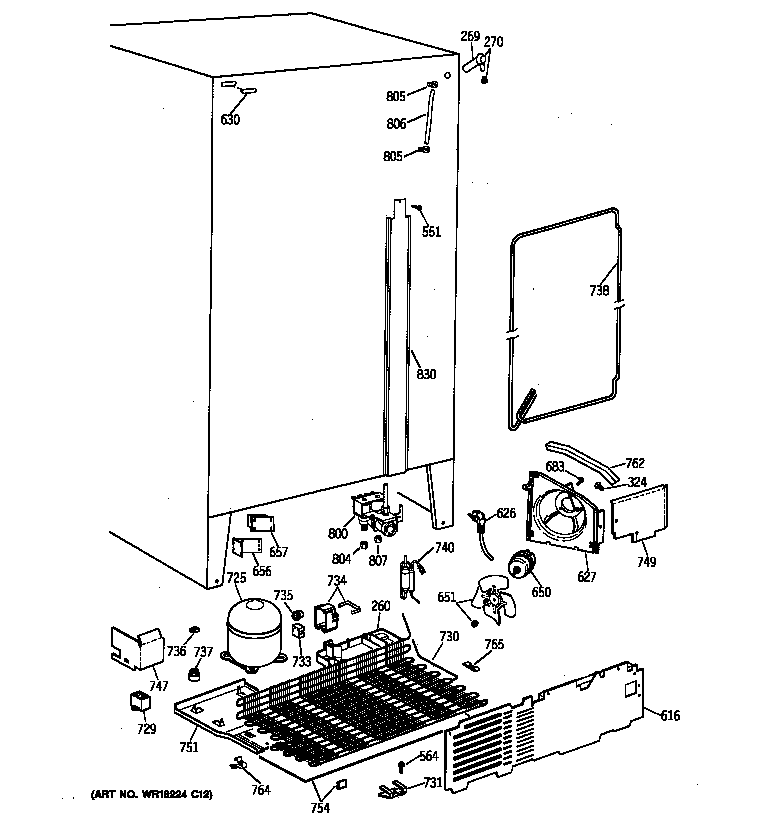 GE TFJ24PRXBWW unit parts diagram