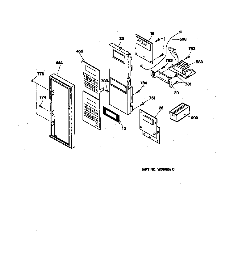 GE JKP76GP4BG microwave control panel diagram