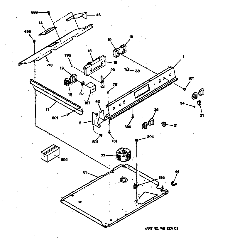 GE JCSP38GV2BB control panel diagram