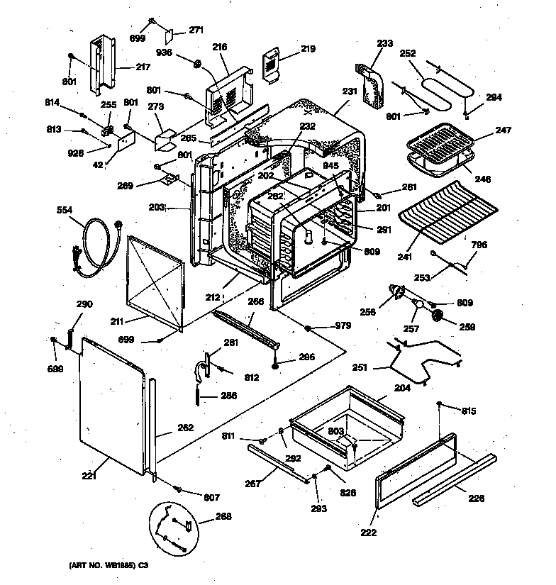 GE JCSP38GV2BB body parts diagram