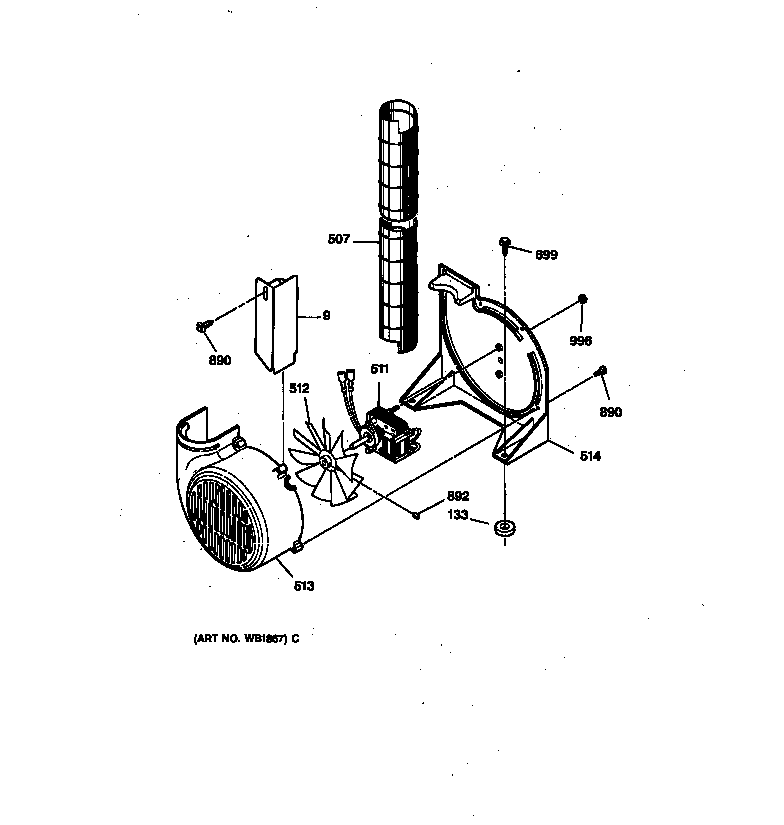 GE JCSP38GV2BB blower diagram
