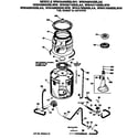 GE WWA5600SBLAA tub, basket & agitator diagram