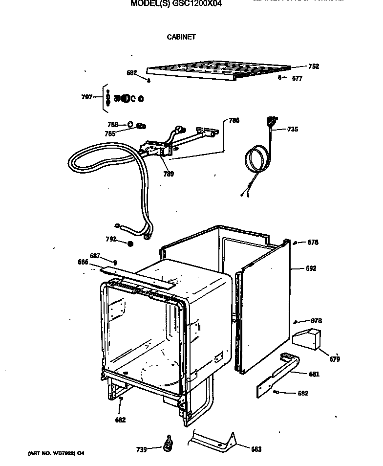GE GSC1200X04 cabinet diagram