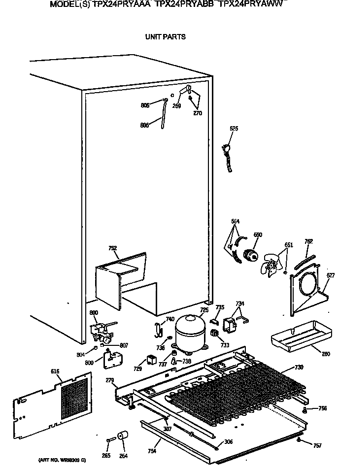 GE TPX24PRYAWW unit parts diagram