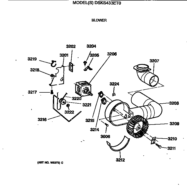 GE DSKS433ET0 blower diagram