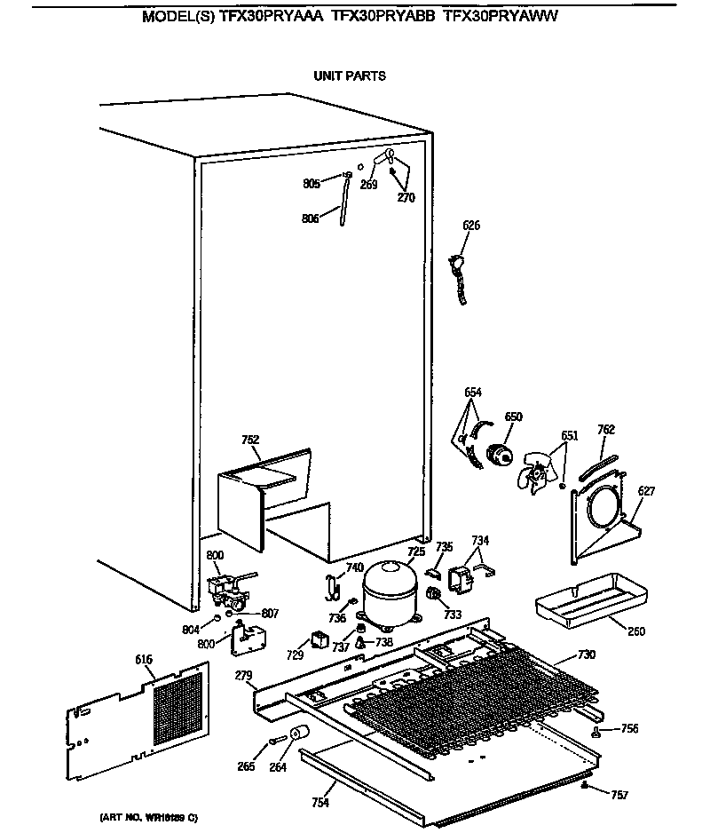 GE TFX30PRYAWW unit parts diagram