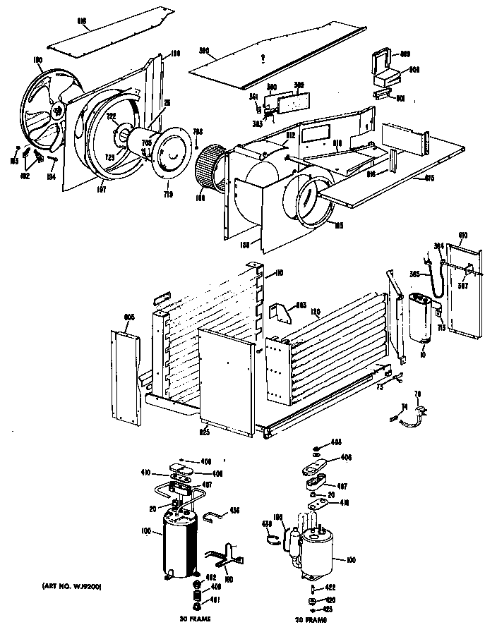 GE AFC12DNW1 chassis assembly diagram