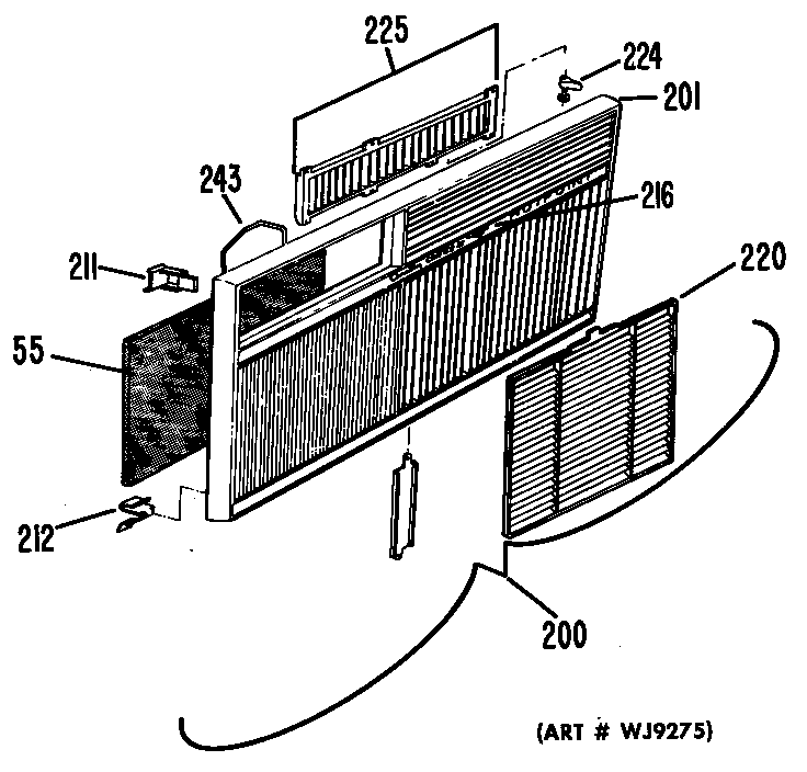 GE AJC11DMZ1 grille diagram