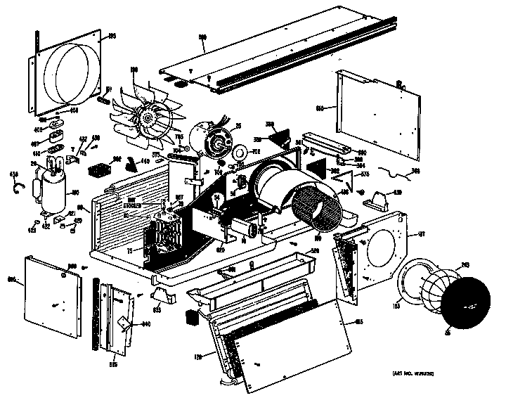 GE A3B668DAELT1 chassis assembly diagram