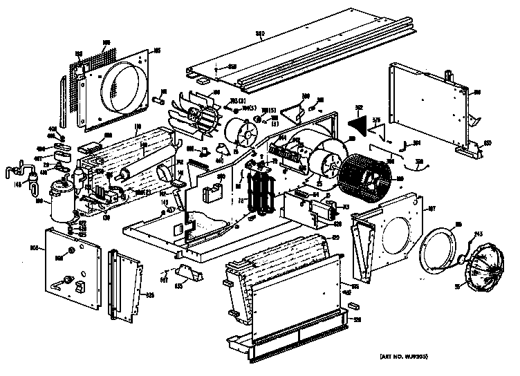 GE A2B388DGALR1 chassis assembly diagram