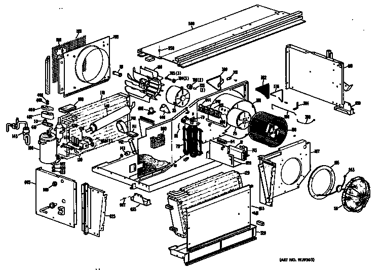 GE A3B688DEASW1 chassis assembly diagram