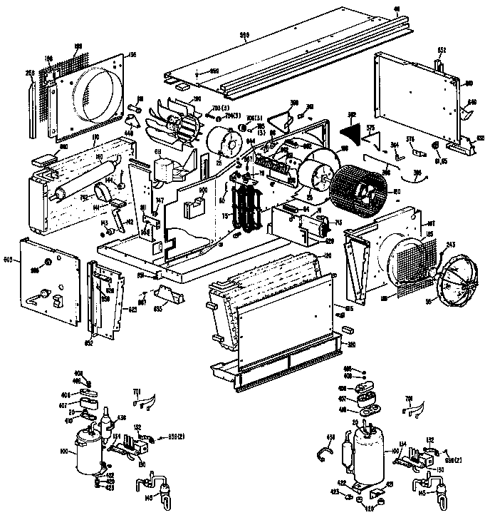 GE A2B593EPASQ1 chassis assembly diagram