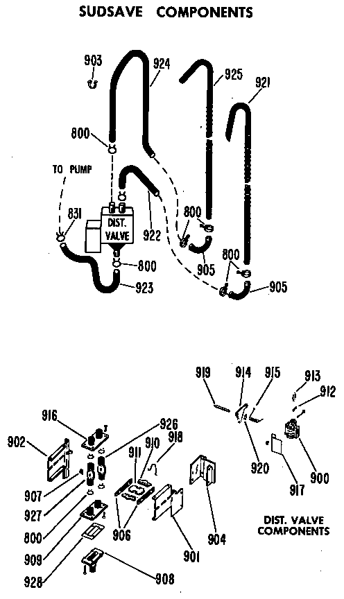 GE WWA5610BAL sudsave components diagram