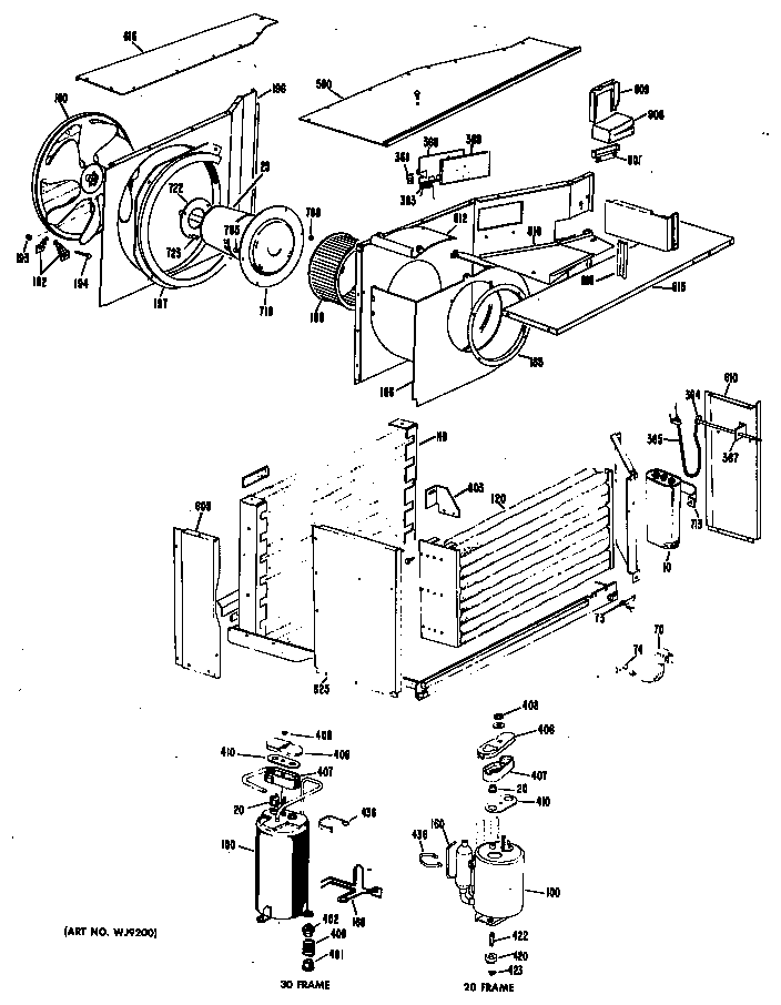 GE AD910FMQ4 chassis assembly diagram