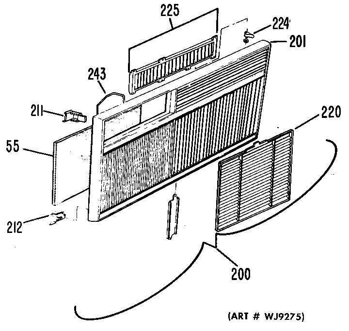 GE AJC10ANT1 grille diagram