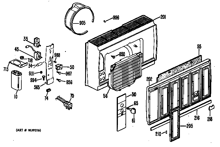 GE AT304FML1 grille diagram