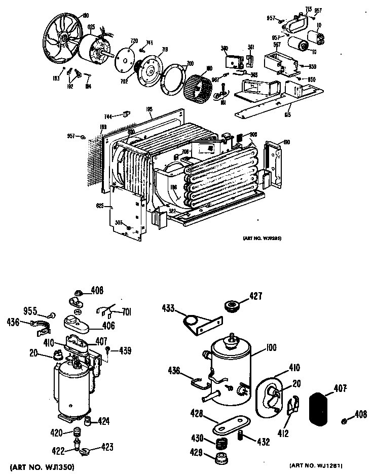 GE AQ808AAQ1 chassis assembly diagram