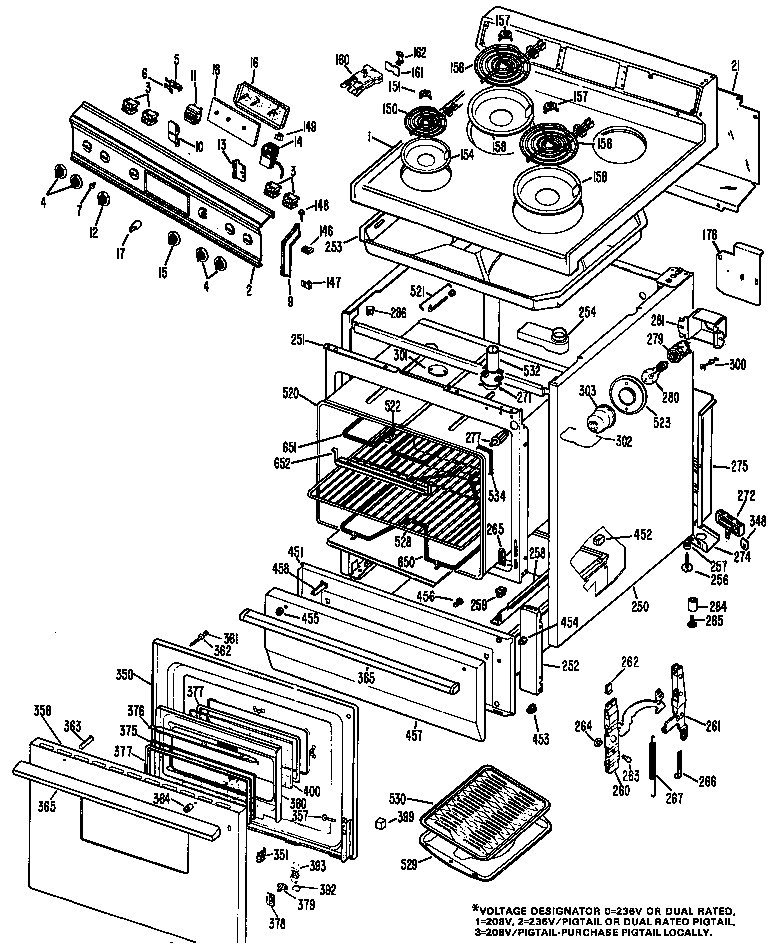 GE JBC26*07 electric range diagram