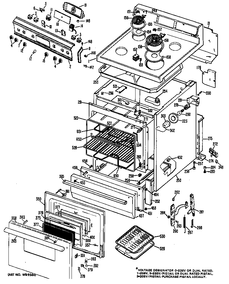 GE JBS16*07 electric range diagram