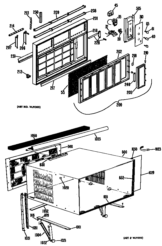 GE AF615DPE1 cabinet/grille diagram