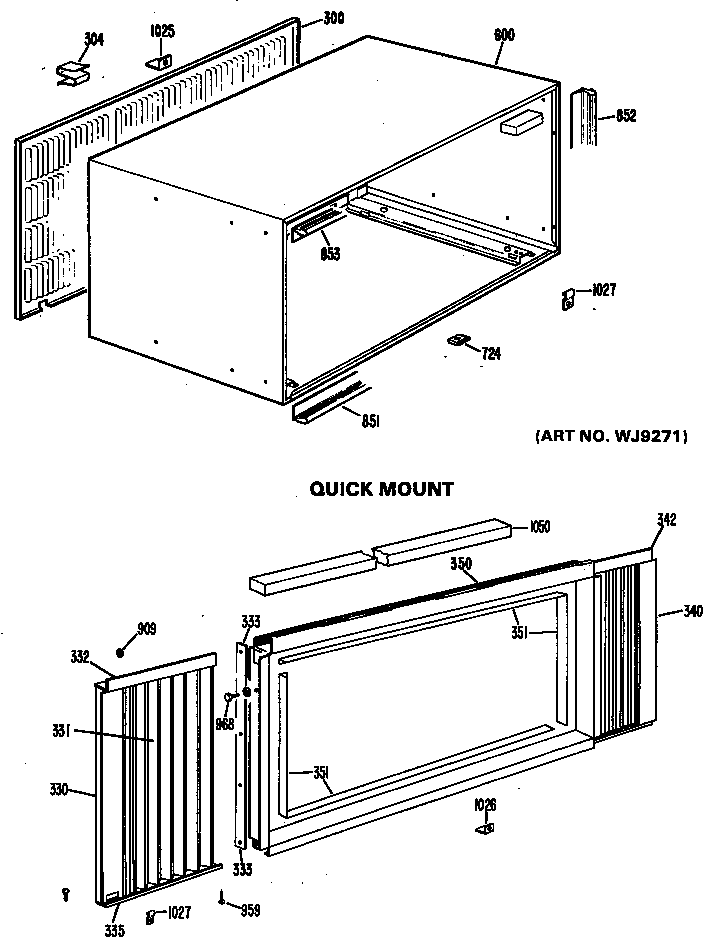 GE AJH10D1T2 quick mount diagram