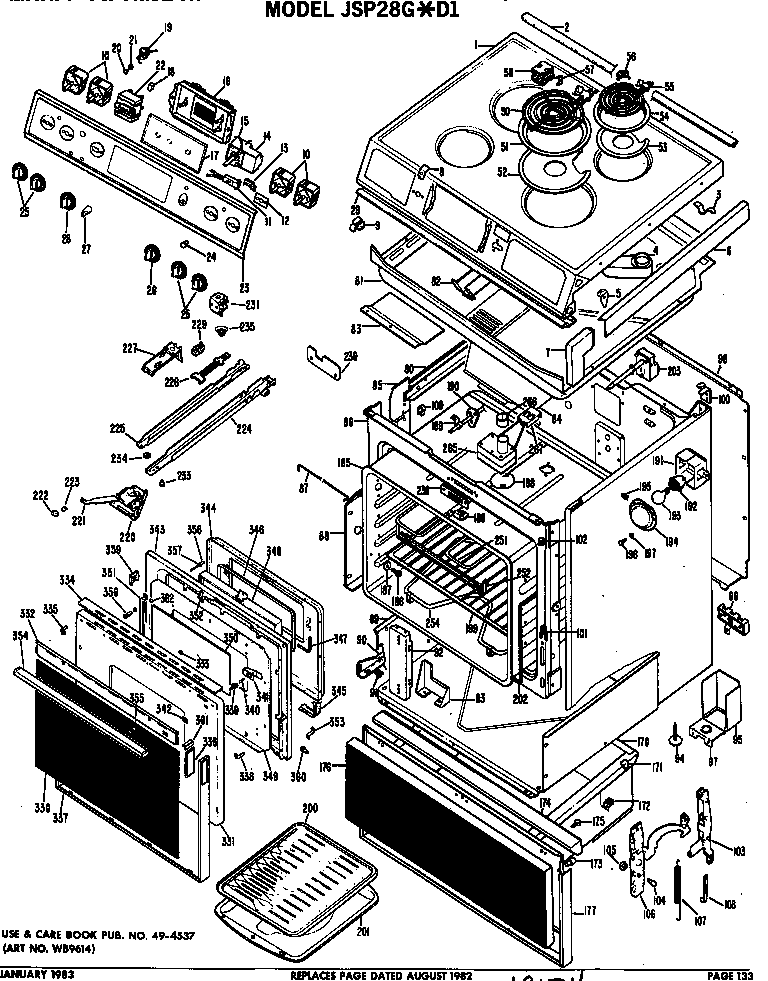 GE JSP28G*D1 electric range diagram