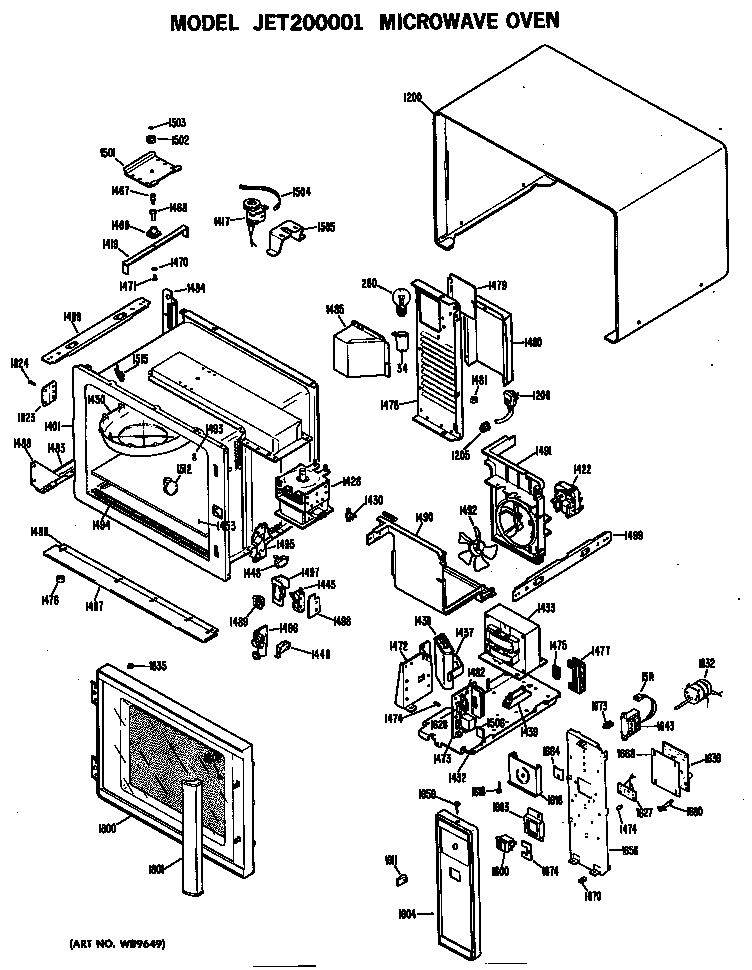 GE JET200001 microwave oven diagram
