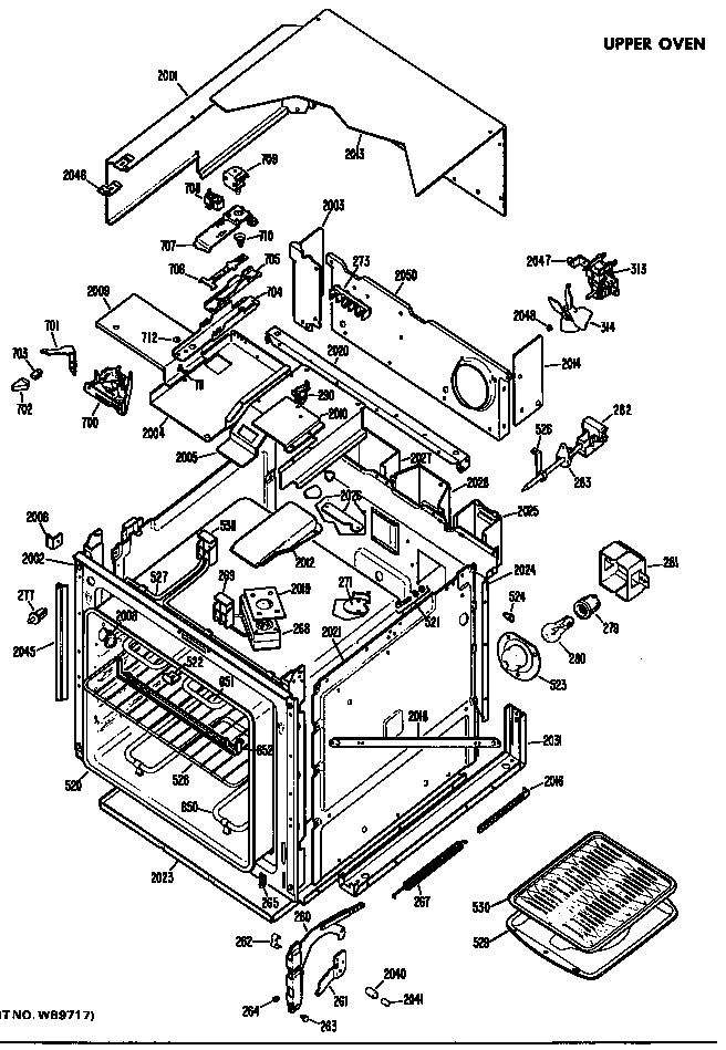 GE JKP27G*D1 upper oven diagram