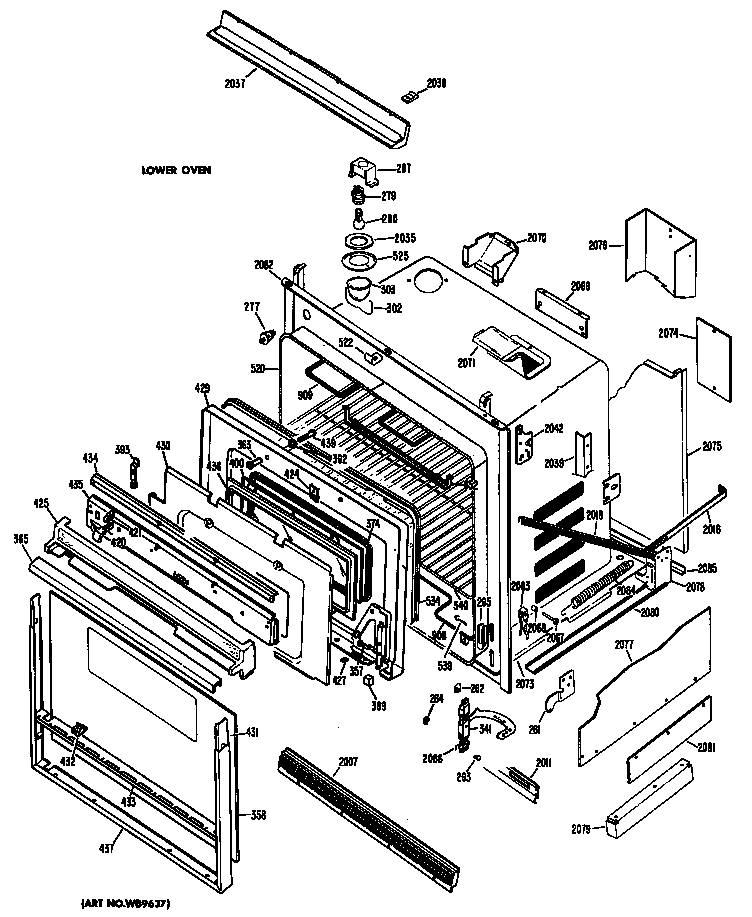 GE JKP27G*D1 lower oven diagram