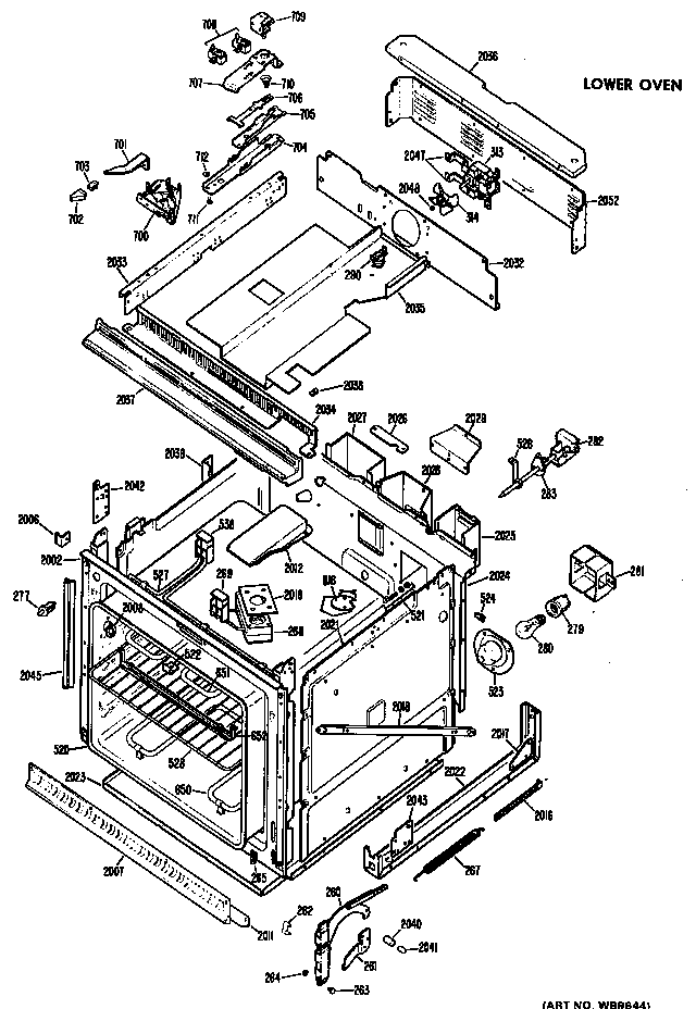 GE JKP36*D1 lower oven diagram