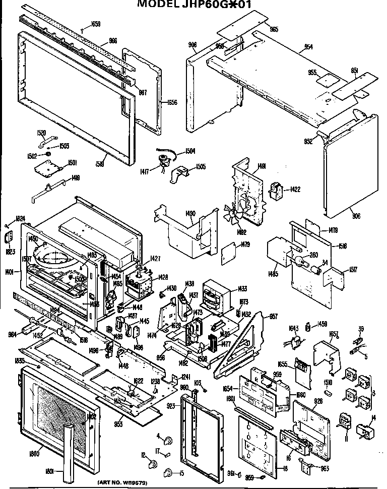 GE JHP60G*01 microwave assembly diagram