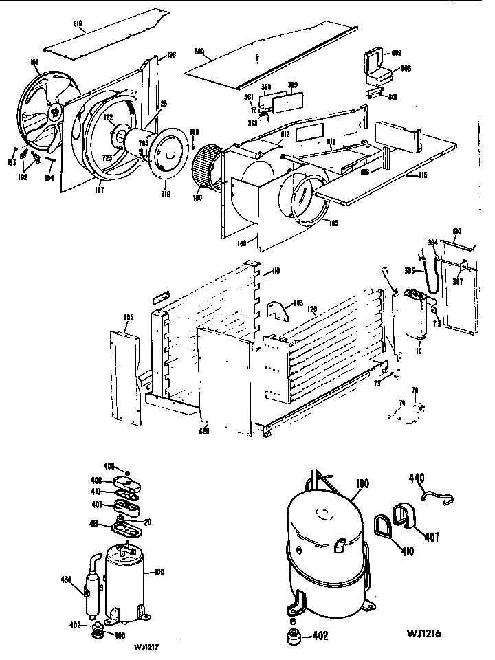 GE AD919DSE1 chassis assembly diagram