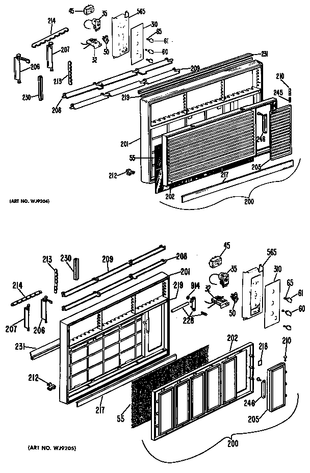 GE ADE18D3E1 grille diagram