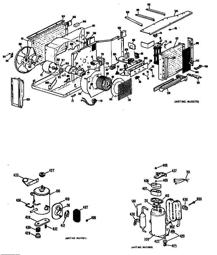 GE AJE09D3Q1 chassis diagram