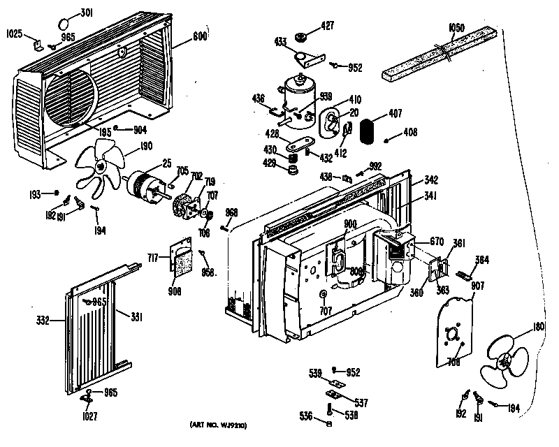 GE AT506FSK1 cabinet/chassis diagram