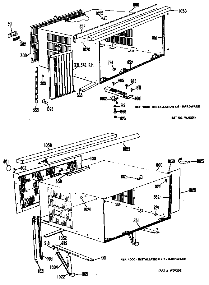 GE AF912DPW1 cabinet diagram