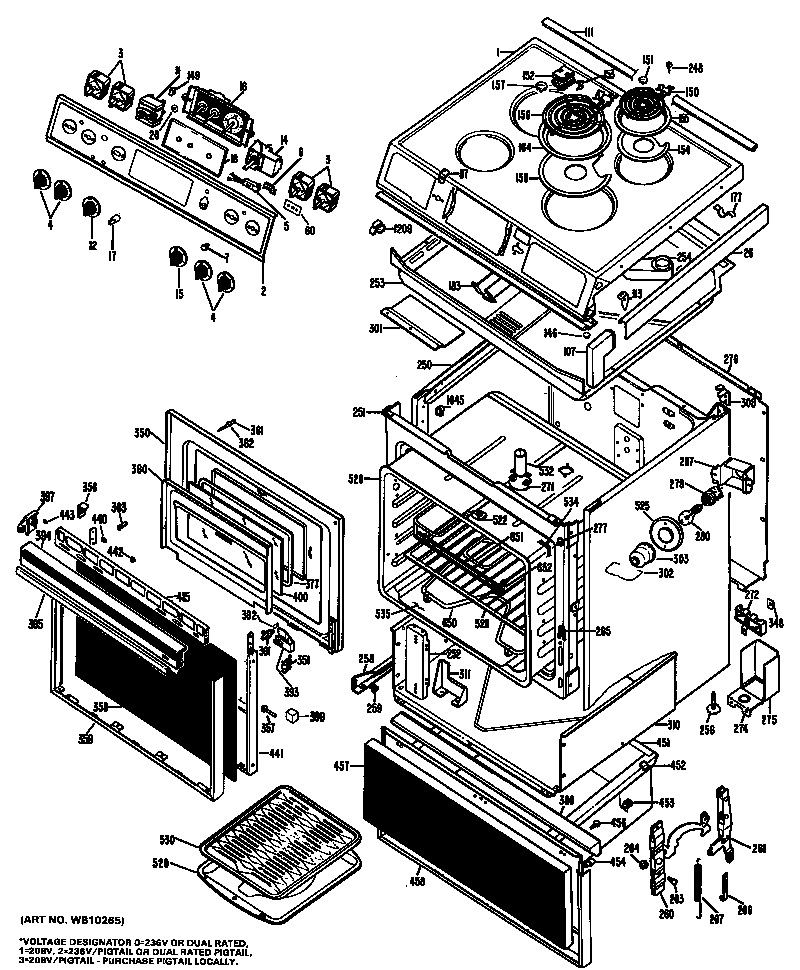 GE JSC27G*H1 oven/cooktop diagram