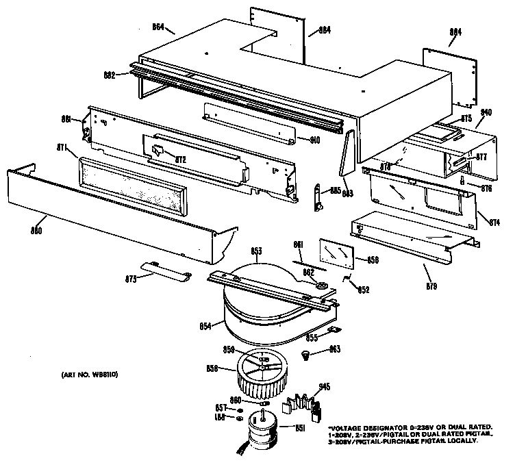 GE JHP63G*H1 power vent diagram