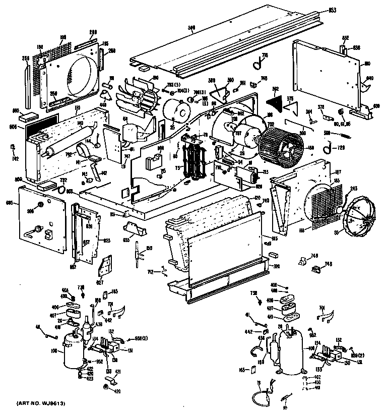 GE A3B693DJASW1 chassis/compressor diagram