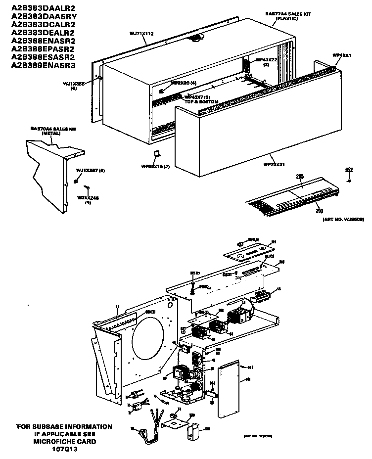 GE A2B383DAASR2 cabinet diagram