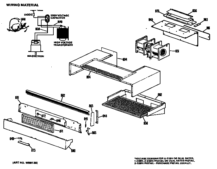 GE JHP70V*K1 wiring material diagram