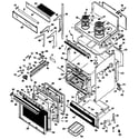 GE JHP70N*K2 door/oven/cooktop diagram