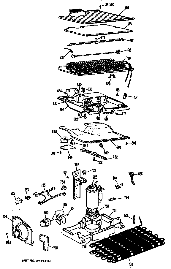 GE TBF16XJDR unit diagram
